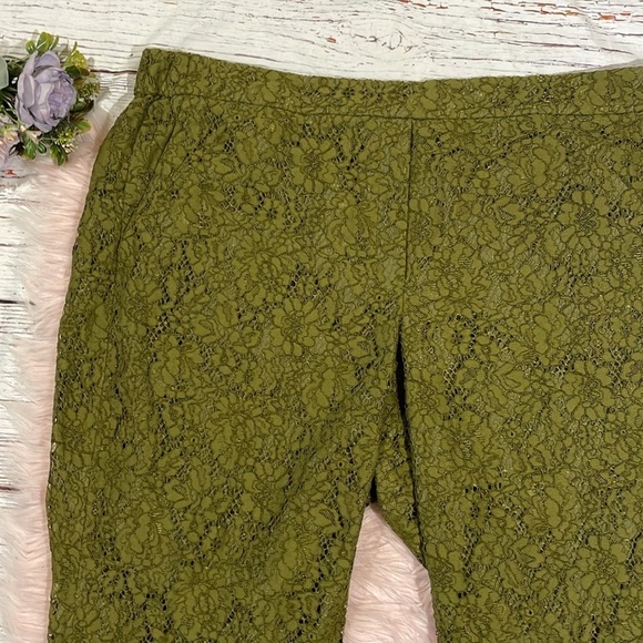 J. Crew Lace Easy High Rise Crop Pant in Moss - Picture 5 of 10